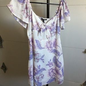 Size Medium Short Purple Floral Dress Forever 21
